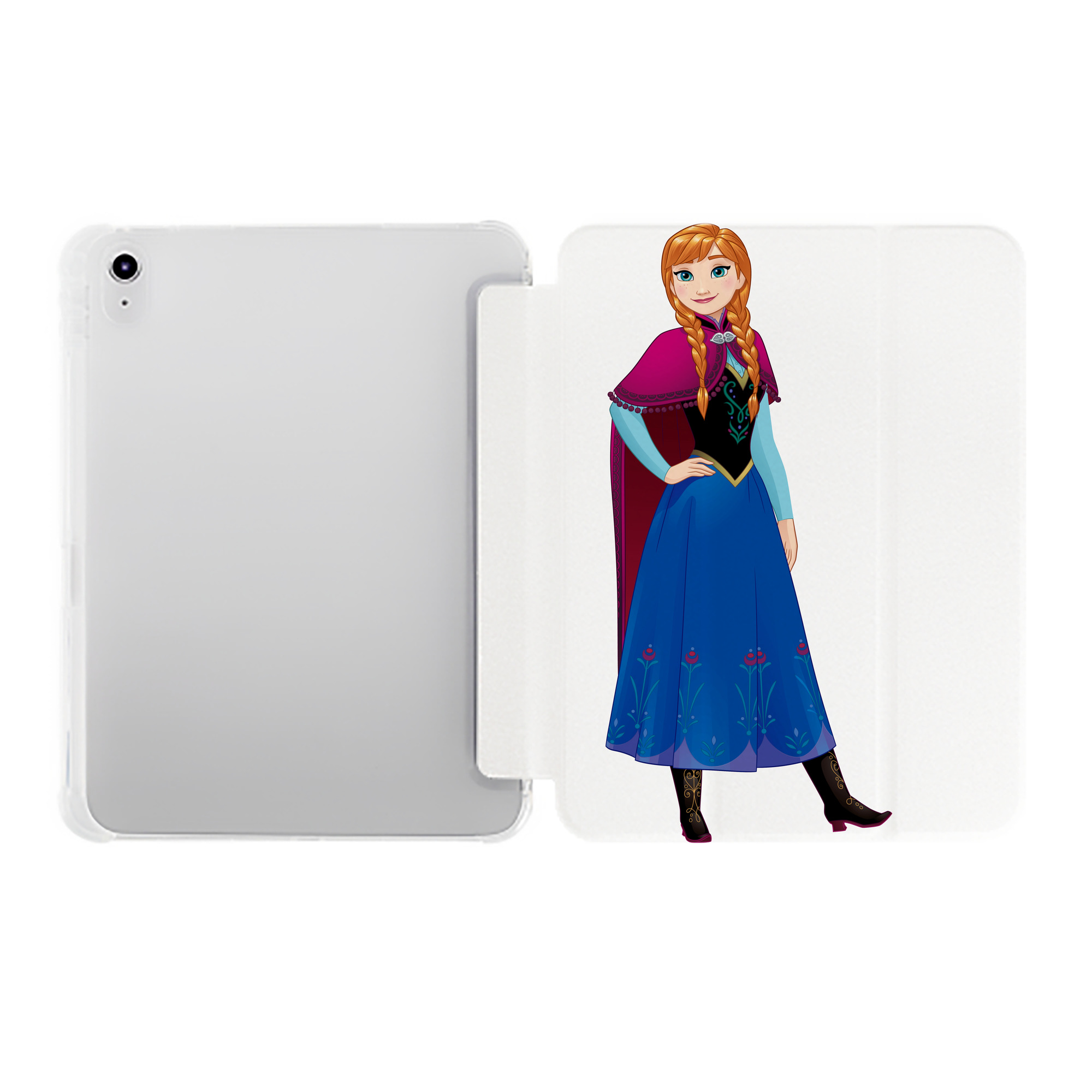 （画像用） アナと雪の女王 アンナ エルサ Frozen Anna Elsa IPad ケース ペン収納付き 三つ折りスタンド PUレザー×シリコン 対応機種9.5/10.5/10.9インチ